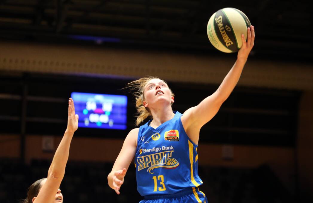 OFFENCE: Abbey Wehrung's 30 points against Canberra last week were the most by a Bendigo Spirit player this season. Picture: GLENN DANIELS