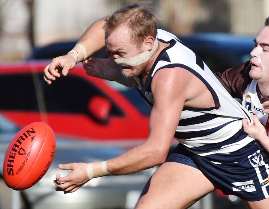 SEASON ON THE LINE: Lockington-Bamawm United midfielder Nathan Bacon. The Cats and Mount Pleasant clash on Sunday in the HDFNL first semi-final.
