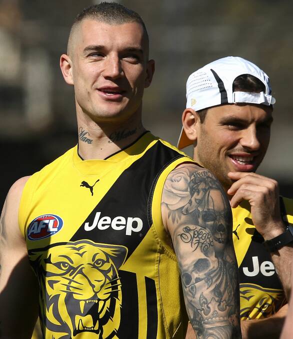 Dustin Martin at Richmond training this week. Picture: AAP