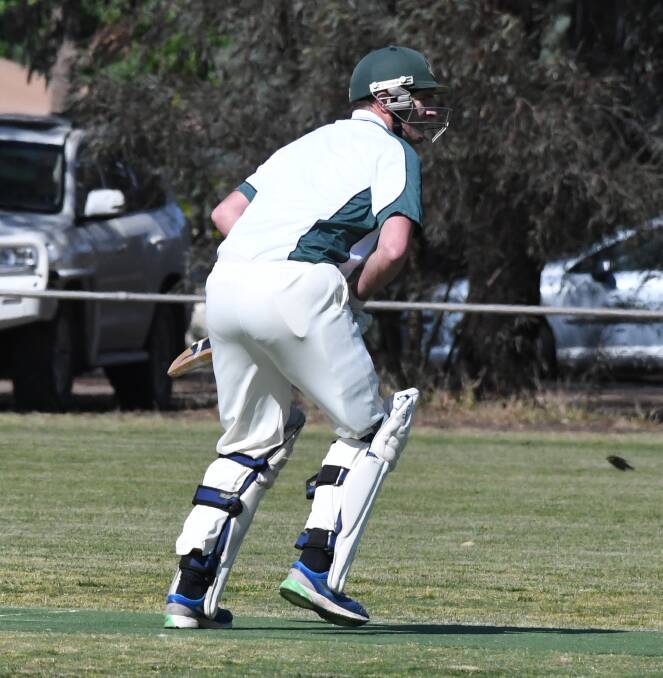 HANDY INCLUSION: Jeremy Brown made a quickfire 45 off 24 balls in his debut innings for Emu Creek against Marong on Saturday. Picture: ADAM BOURKE