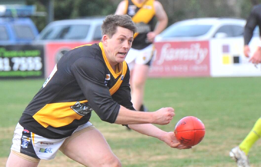 Kyneton's Harrison Huntley. The Tigers beat Gisborne by 27 points on Saturday.