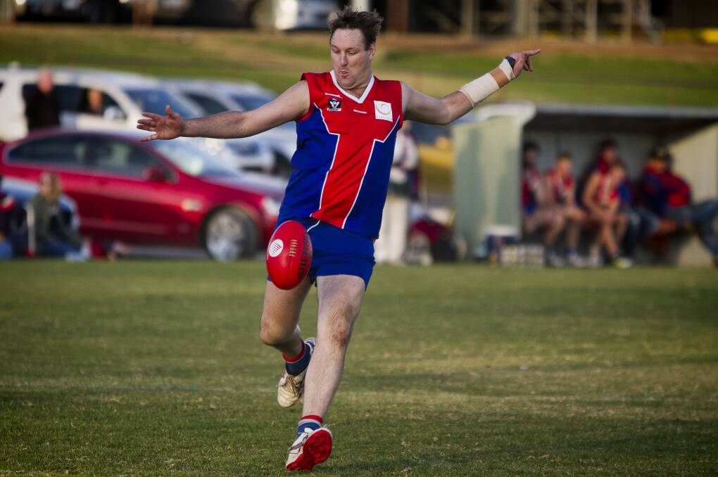VERGE OF HISTORY: St Arnaud veteran Daniel Needs requires just one more goal to become the NCFL all-time leading goalkicker. Picture: JASON SMITH