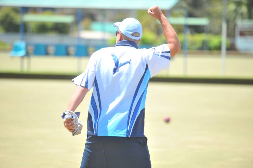 UP AND ABOUT: Eaglehawk skipper Simon Carter pumps his fist during his rink's impressive performance against Bendigo. Carter beat Torie Babitsch 33-10.