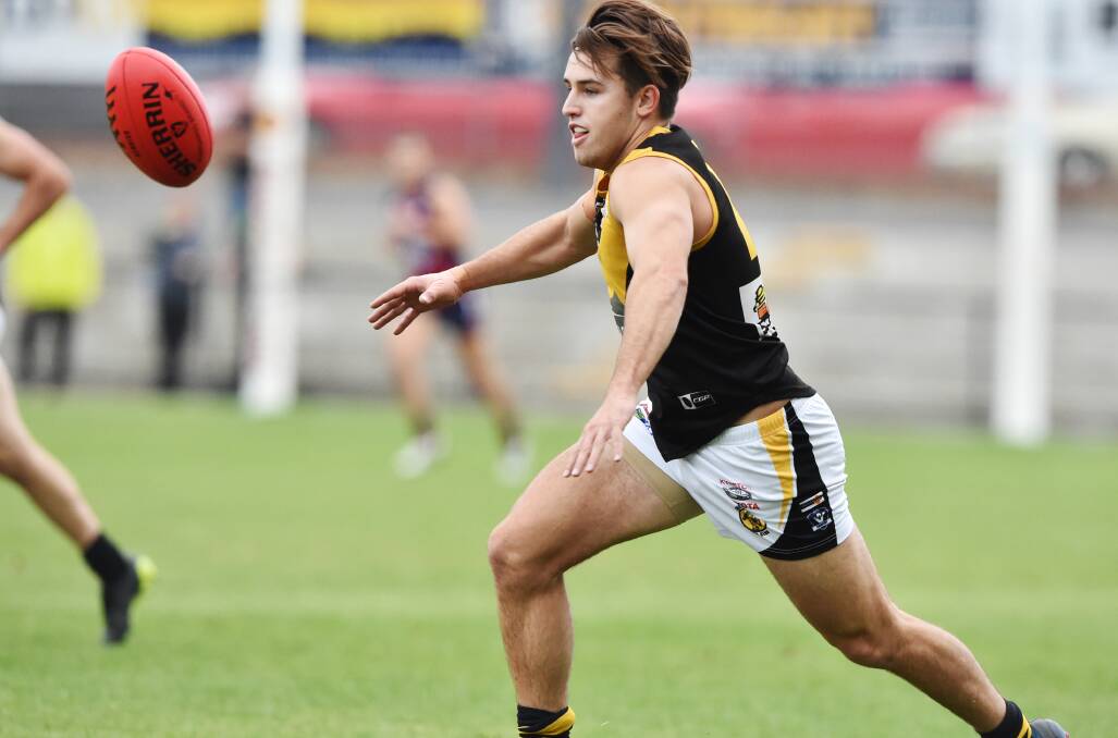 SKILFUL: Kyneton's Ethan Foreman. The Tigers meet Strathfieldsaye, which is gunning for 30-straight wins at home on Saturday. Picture: DARREN HOWE