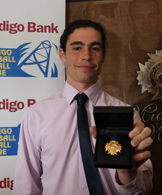 TALL TIMBER: Darby Graham after winning the BFNL's Symons Medal as under-18 best and fairest in 2017.