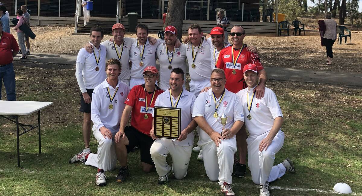REDBACKS RULE: Bendigo United's third XI premiership team that beat Golden Square by five wickets.