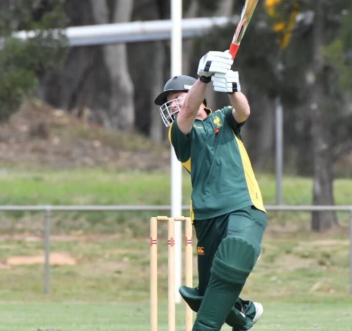 KEY INNINGS: Justin Hancock during his knock of 35 off 37 balls for Emu Creek on Saturday. Picture: NONI HYETT
