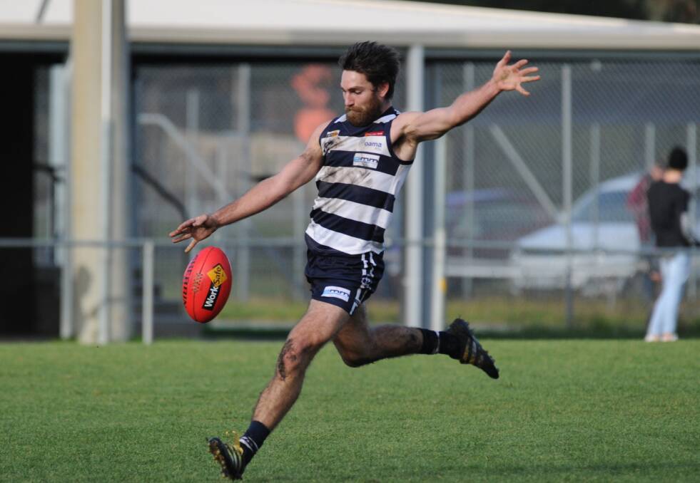 IMPRESSIVE WIN: Lockington Bamawm-United's Marcus Angove. The Cats claimed the scalp of Huntly by 29 points on Saturday in their best victory since 2014.