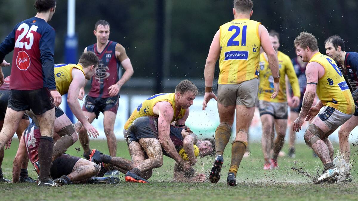It was a game of rolling mauls at Tannery Lane on Saturday. Picture: GLENN DANIELS