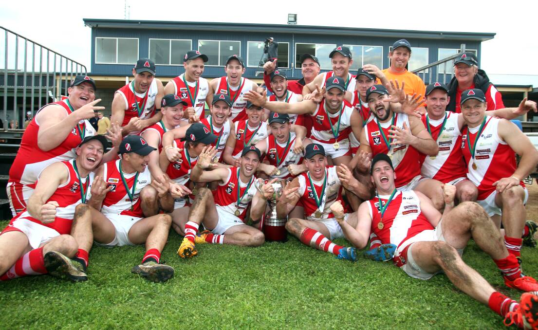 JOB WELL DONE: Bridgewater's 2016 premiership team. The Mean Machine finished 18-0 with an average winning margin of 86 points.