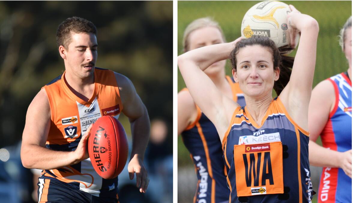 BIG YEAR FOR EAGLES: Maiden Gully YCW's Jake Klemm and Leisa Barry. All 10 Eagles teams have made the Loddon Valley league finals.