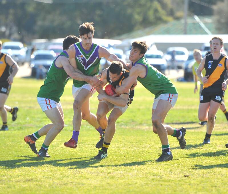 FLAG ON THE LINE: Powerhouse teams Sea Lake Nandaly and Birchip-Watchem will meet for the NCFL flag at St Arnaud on Saturday. Picture: ADAM BOURKE