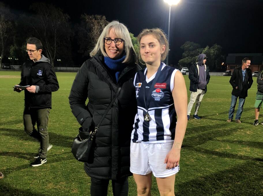 WELL PLAYED: City of Greater Bendigo mayor Margaret O'Rourke with best-on-ground, Central Victoria's Jacqueline Radnell. Picture: AMY KENYON