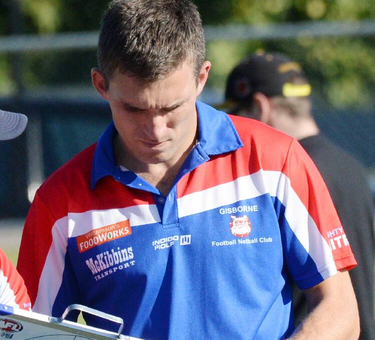ON THE UP: Gisborne coach Clinton Young. The Bulldogs are sixth with a 5-4 record. Picture: DARREN HOWE