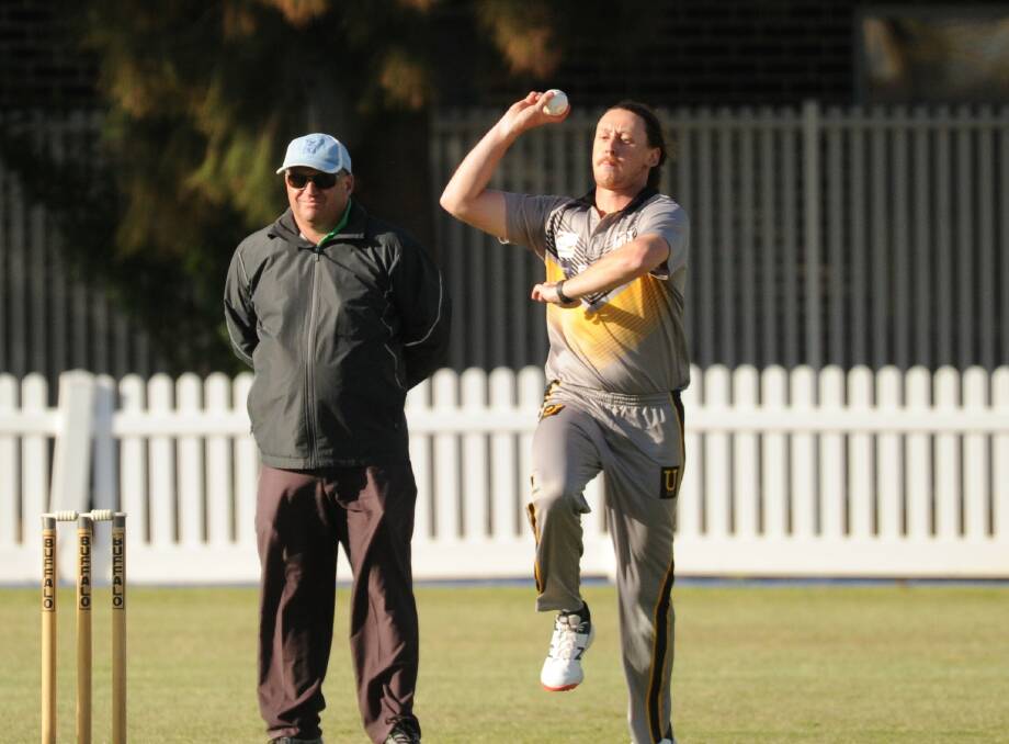 SEAM-UP: United's Jarrod Starr finished with 0-15 off three overs against Sedgwick in the T20 grand final at Ewing Park.