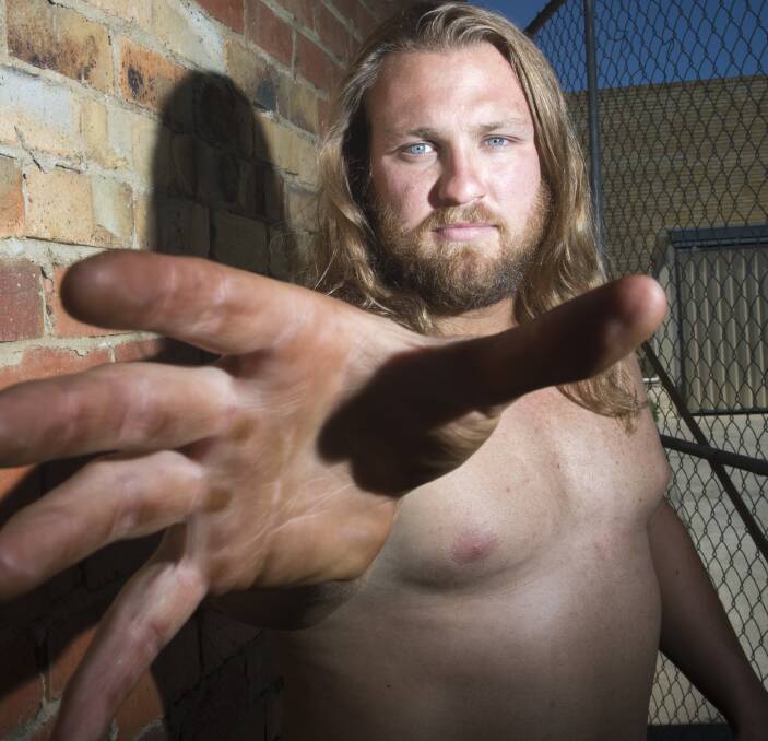 BEWARE THE CHOKESLAM: Bendigo wrestler Cadman Turner, whose in-ring name is The Mighty Cadman, has a try-out with World Wrestling Entertainment (WWE) in Melbourne on Thursday. Picture: DARREN HOWE