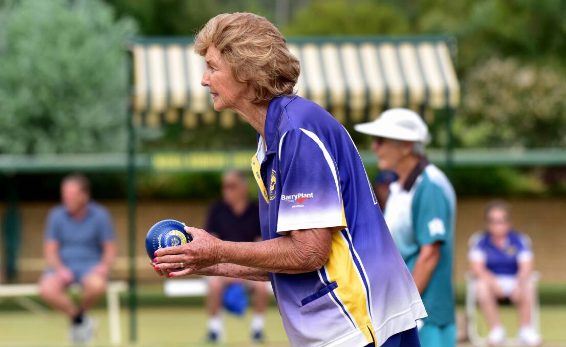 FOCUSED: Golden Square's Ruth Pearce weighs up her next shot in Friday's grand final.
