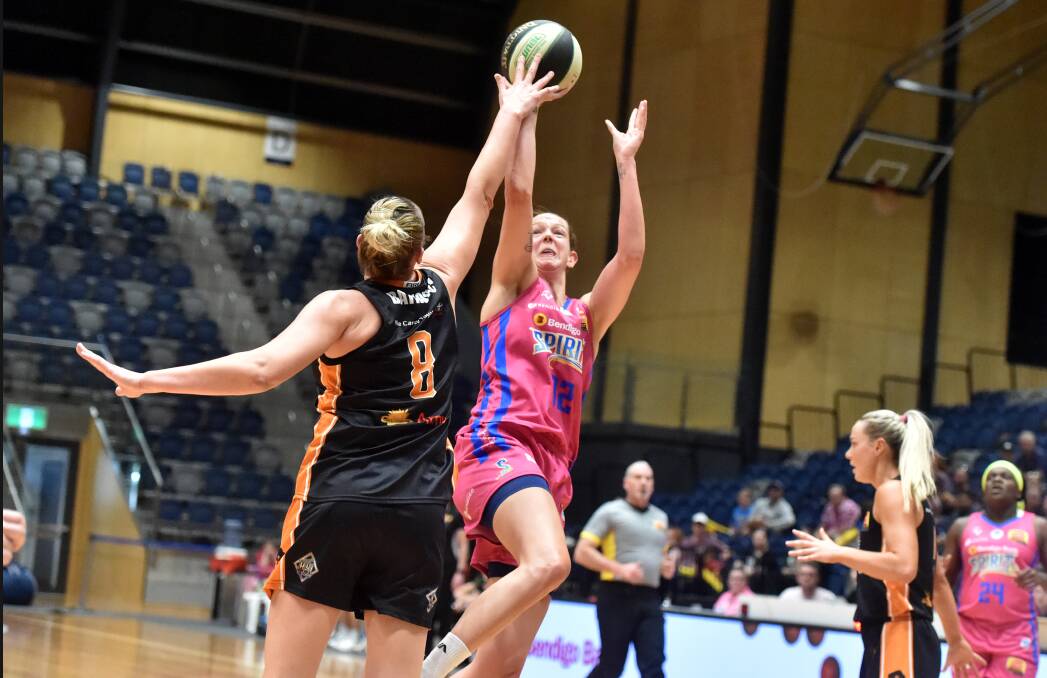 OUTSTANDING GAME: Import Becca Tobin was superb for the Bendigo Spirit on Saturday with 26 points, 19 rebounds, four blocks and four assists against Townsville at the Bendigo Stadium. Picture: DARREN HOWE