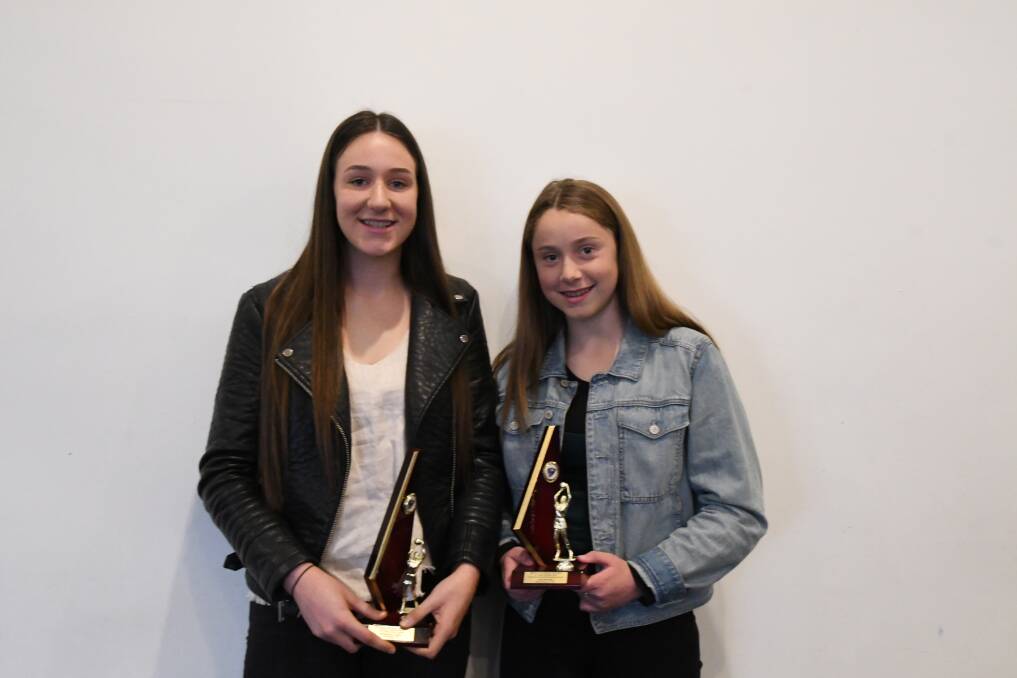Under-15 winner Dominique Palmer of Colbinabbin and runner-up Jorja Whatley of Mount Pleasant.