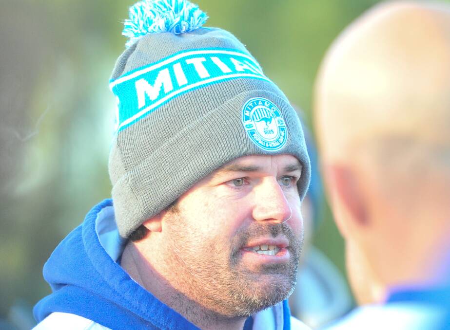 MISSED CHANCES: Mitiamo coach Andy Grant. The Superoos are the only team in the Loddon Valley converting at less than 50 per cent. Picture: ADAM BOURKE