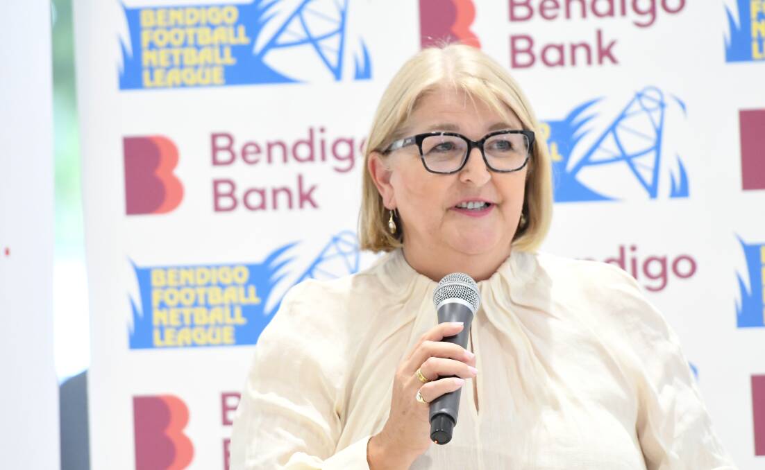 BFNL chair Carol McKinstry earlier this year at the 2023 season launch. Picture by Noni Hyett