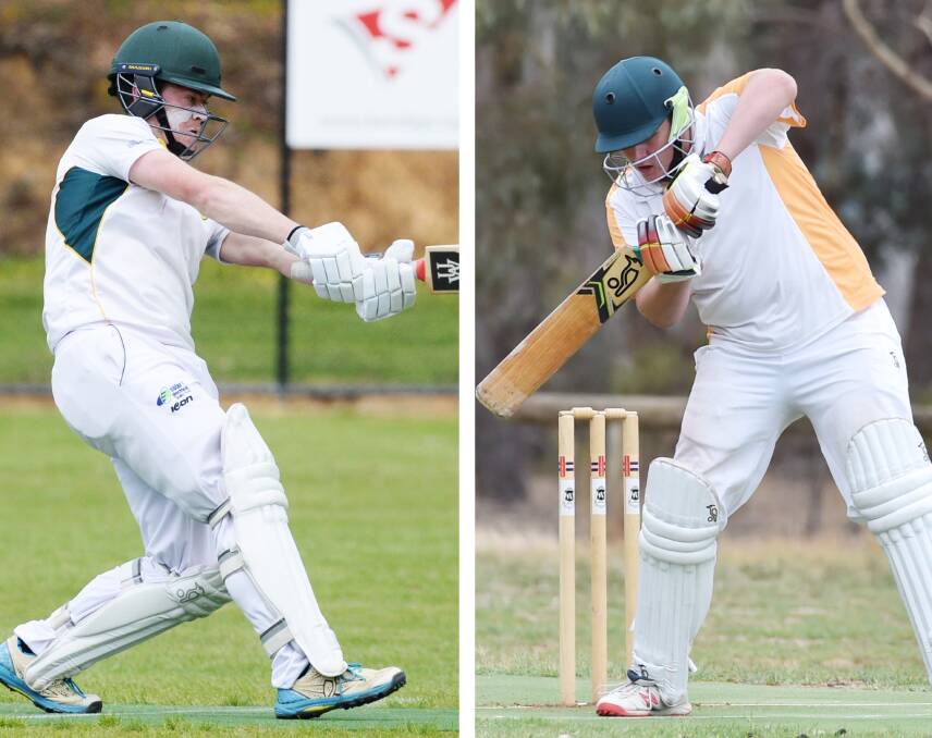WIELDING THE WILLOW: Spring Gully's Lachlan Brook and Axe Creek's Connor Bulger.