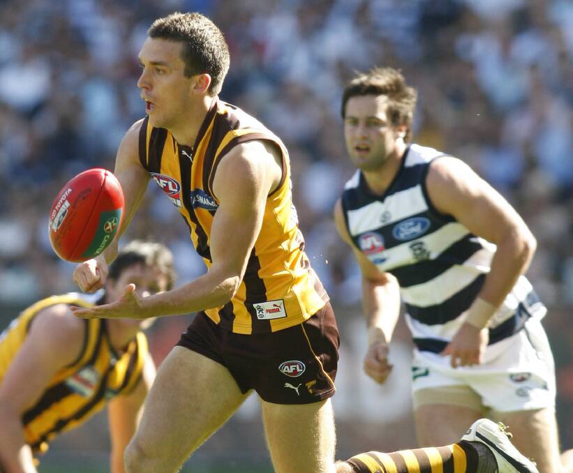 DASHING: Clinton Young starred for Hawthorn in the first half, before injuring his ankle in the third quarter.
