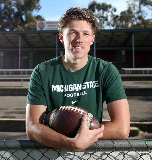 NEW CHALLENGE: Bendigo's Jack Bouwmeester is about to embark on a College gridiron career with Michigan State University. Picture: GLENN DANIELS