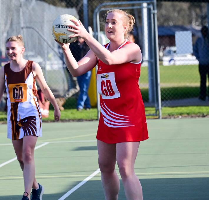 LEADER: Elmore co-coach Allira Holmes. The Bloods have been the best-performed club on the netball court in the home and away season. Picture: BRENDAN McCARTHY