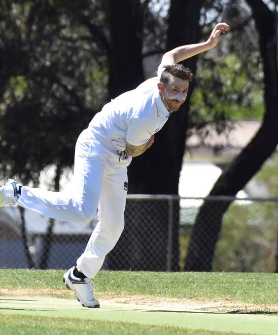 RECRUIT: New Sedgwick opening bowler Peter Moore bagged 4-53 in his first outing for the Rams against his former club California Gully on Saturday. Pictures: GLENN DANIELS