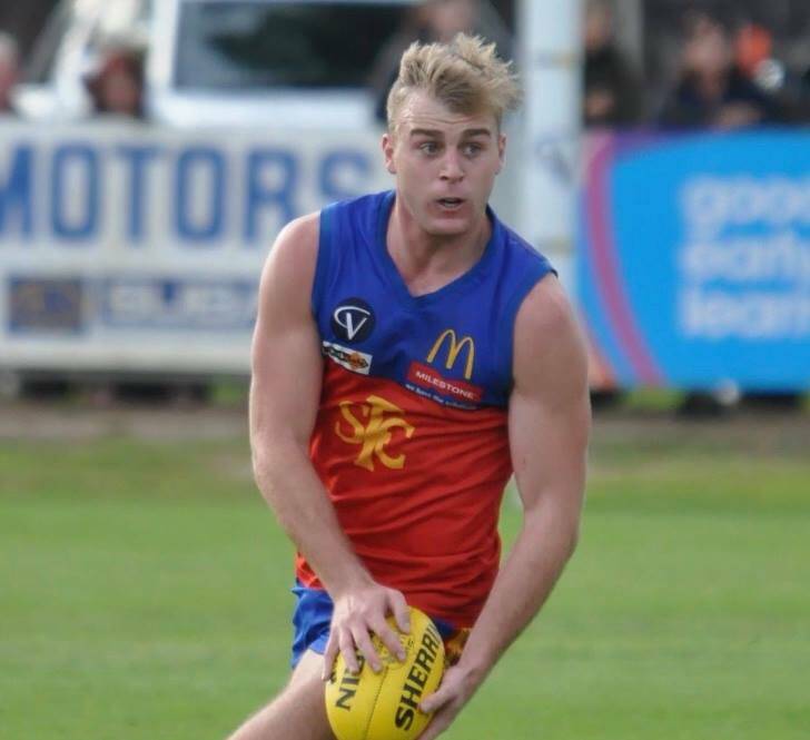 KEY SIGNING: Hugh Robertson in action for Seymour. Robertson is a Goulburn Valley inter-league player headed to Strathfieldsaye in 2018. Picture: STRATHFIELDSAYE FACEBOOK