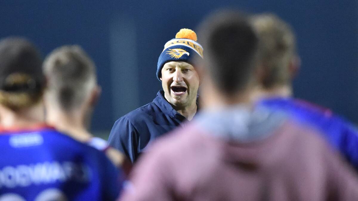 Loddon Valley coach Wayne Mitrovic at training on Thursday night. Picture: DARREN HOWE