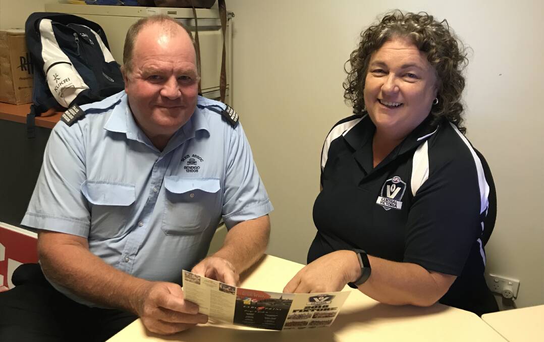 BIG SEASON AHEAD: Heathcote District Football-Netball League chairman Peter Cole and manager Jan Mannes. Picture: LUKE WEST