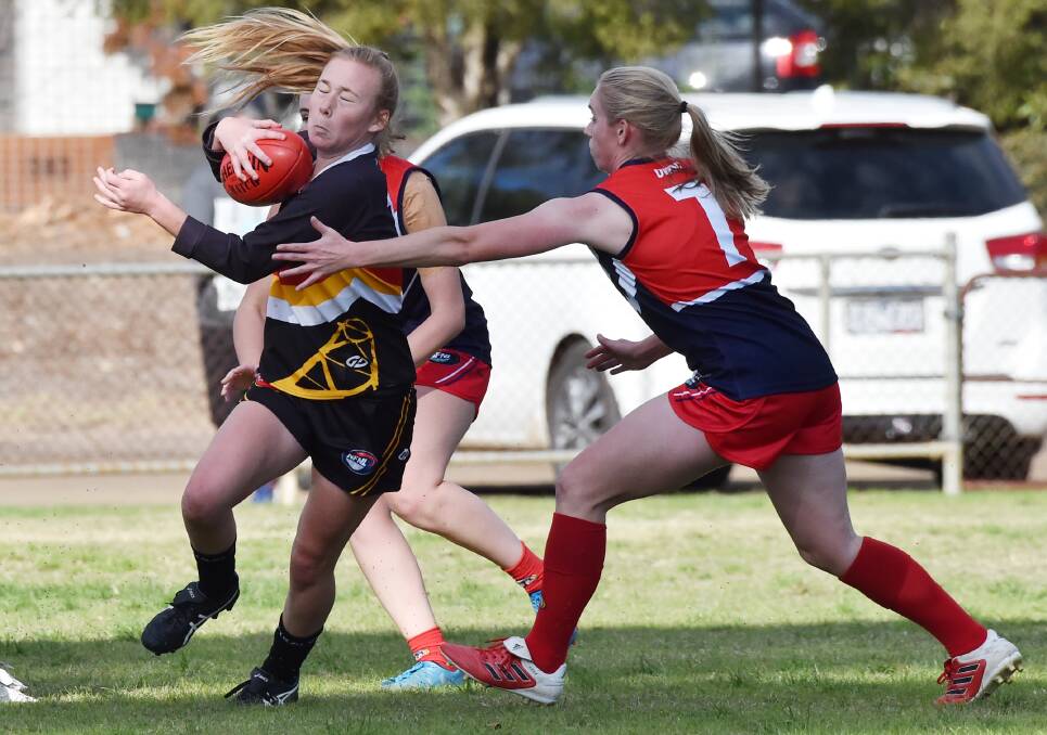 BEST ON GROUND: Young gun Kodi Jacques, who kicked two goals, was instrumental in the Bendigo Thunder's 42-point victory over Darebin on Sunday. The win improved the Thunder's record to 10-3. Picture: DARREN HOWE