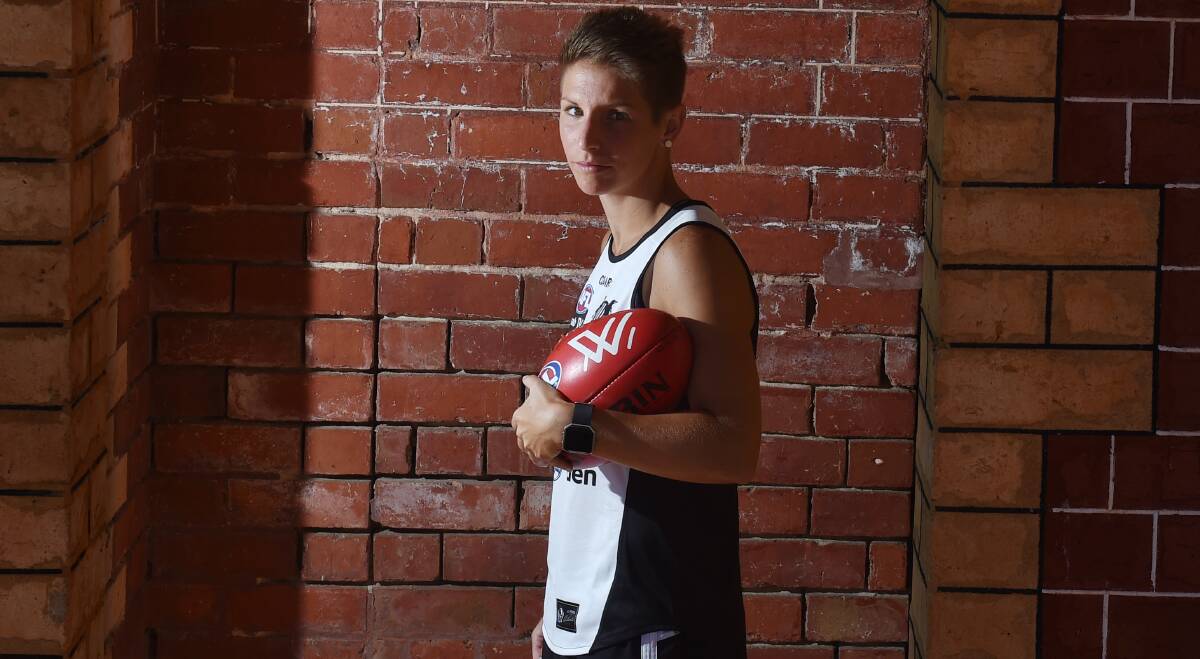 RARING FOR THE SEASON TO START: Collingwood AFLW recruit Emma Grant is counting down the days to February 3. Picture: DARREN HOWE