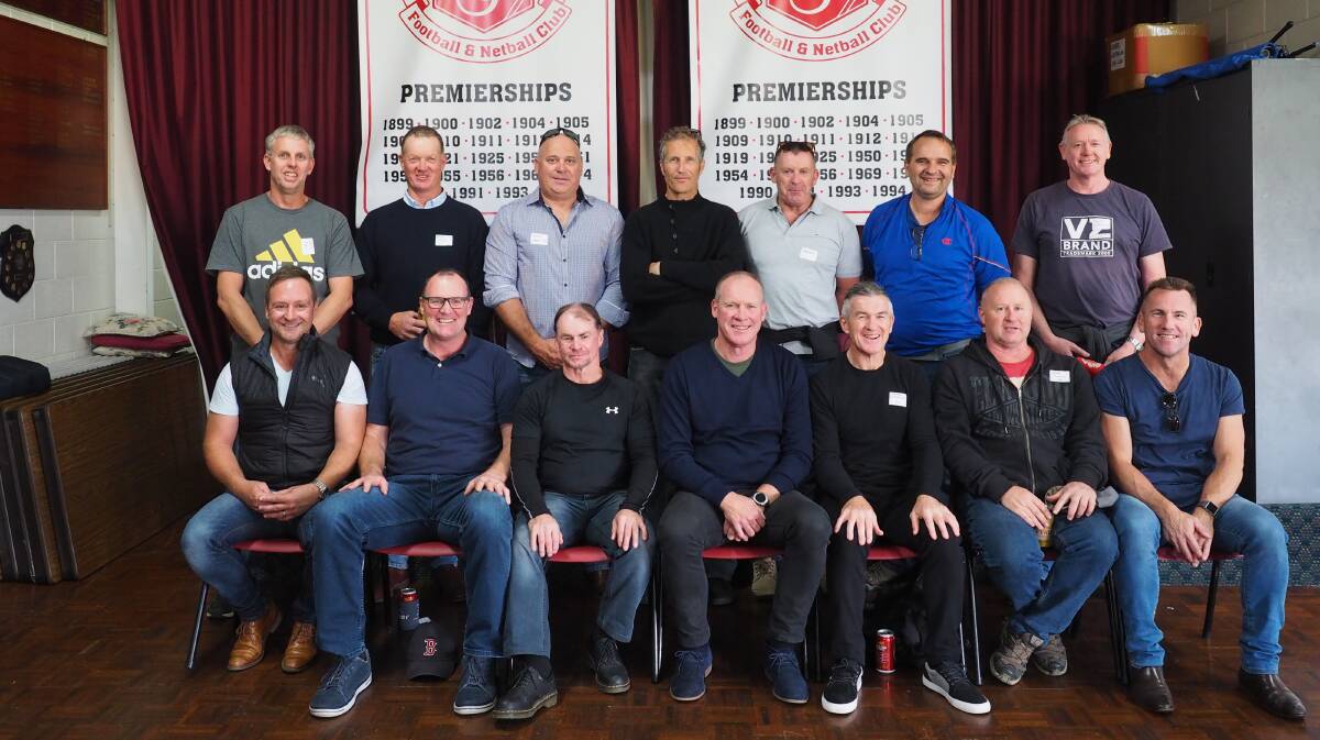 Members of South Bendigo's 1993 premiership team earlier this year.