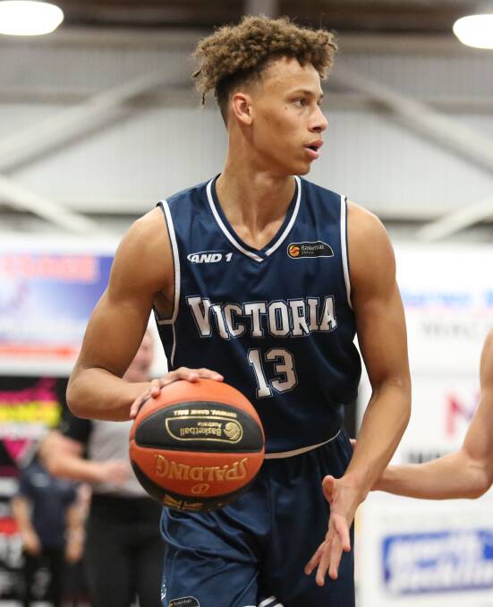 STAR ON THE RISE: Dyson Daniels playing for Victoria at the National Under-20 Championships earlier this month. Daniels has been named Basketball Victoria's 2020 Junior Male Athlete of the Year. Picture: BASKETBALL VICTORIA