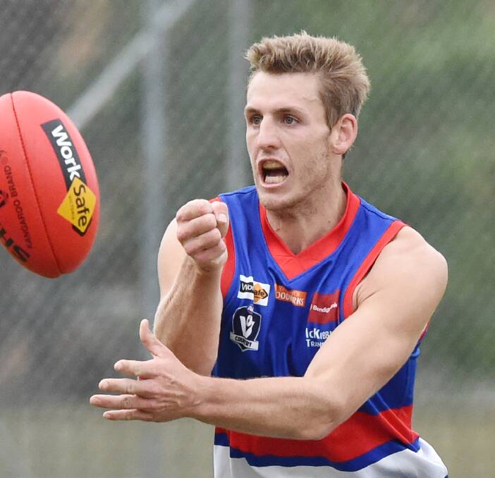 Gisborne's Jarrad Lynch. The Bulldogs are the first team for the season to occupy top spot on the BFNL ladder after a 73-point win over Kangaroo Flat last week.