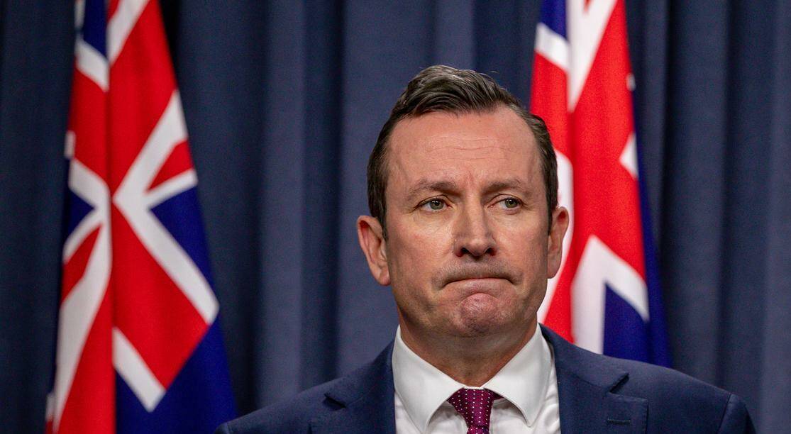 West Australian Premier Mark McGowan during a press conference in Perth. 