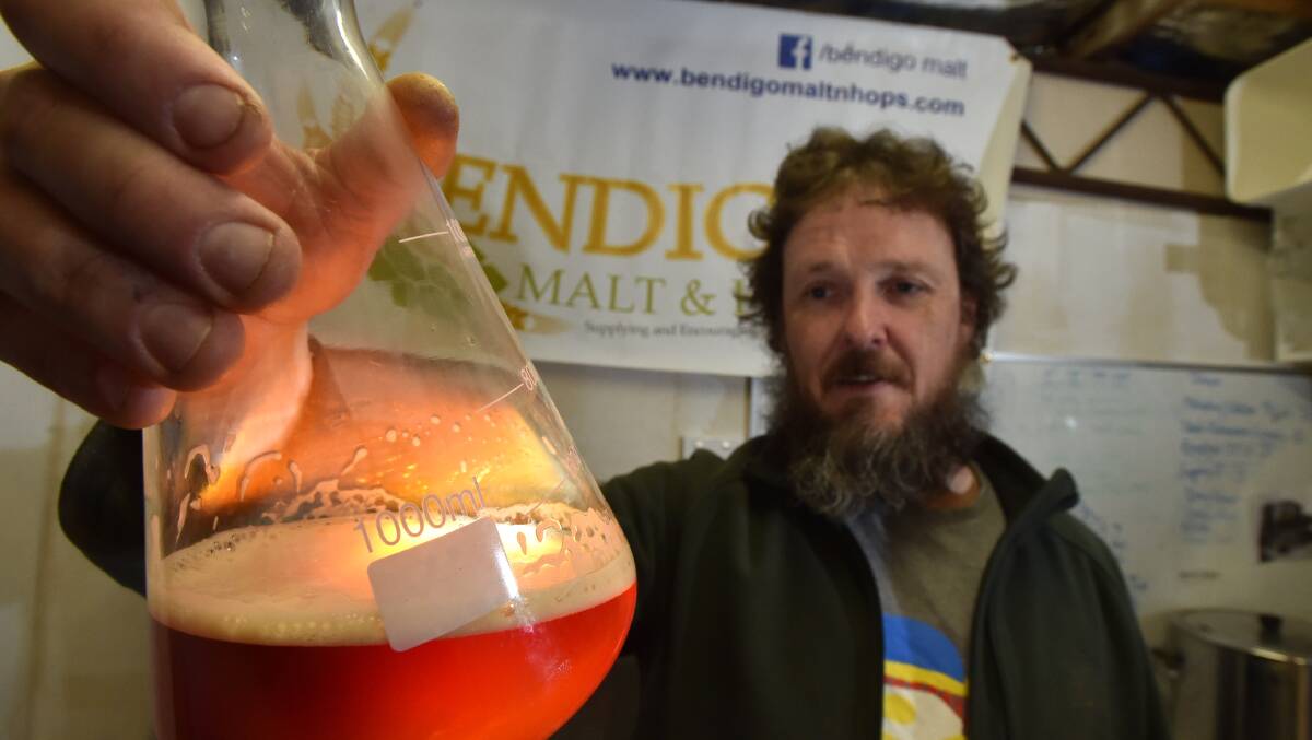 Brewhaha: Brett Davis is hoping to win another award with his spiced pumpkin ale when the Bendigo Beer hosts its sixth homebrew competition. Picture: JODIE WIEGARD