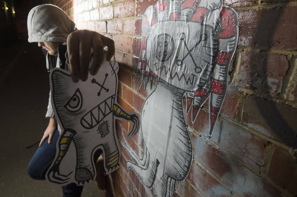 WALL CALL: Local street artist 'Mr Dimples' has led the call for a legal street art wall. Picture: DARREN HOWE