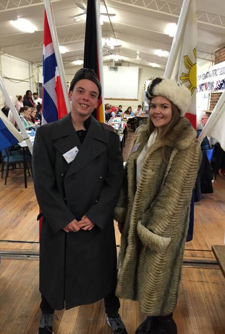FROM MELBOURNE WITH LOVE: Hoppers Crossing Secondary College students Zachary Smith and Nicole Carrier represent Russia. Pictures: JOSEPH HINCHLIFFE