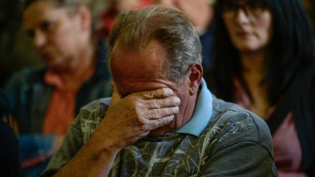 Resident Mark Bollinger at the community meeting in Lancefield on Wednesday. Photo: Justin McManus