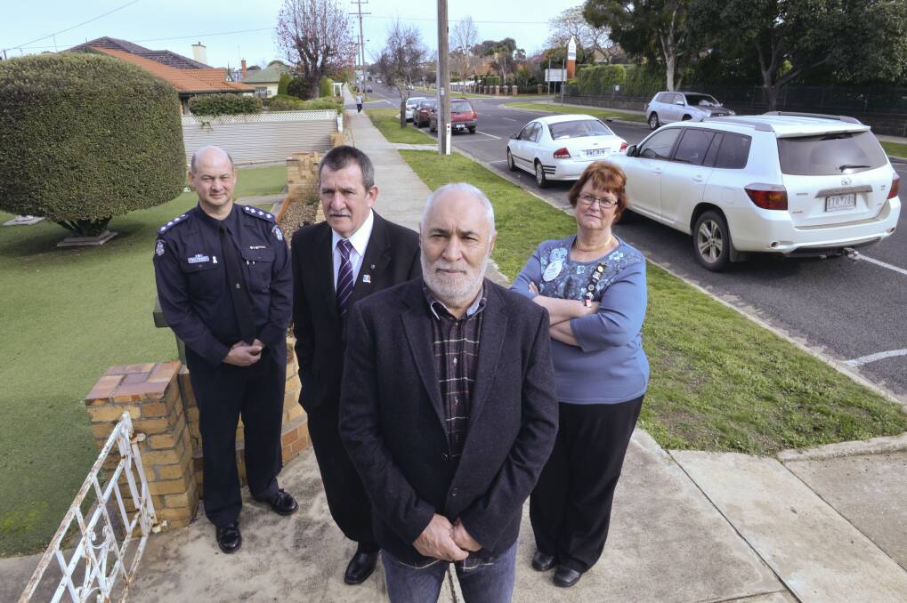 SAFE initiative members Victoria Police's Paul Huggett, Maryborough Rotary's Garry Higgins, Phil Cleary, and Thea Allan. Picture: BRENDAN McCARTHY
