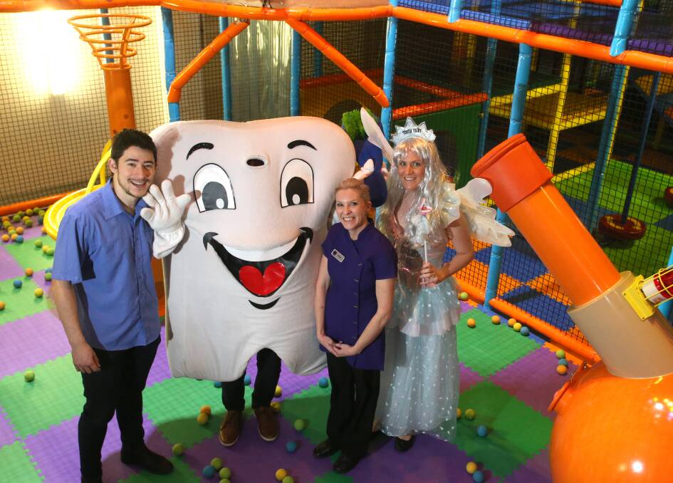 TOOTHY GRINS: The Tooth Fairy is excited for dental health activities at Mulligrubs on Wednesday. Picture: GLENN DANIELS