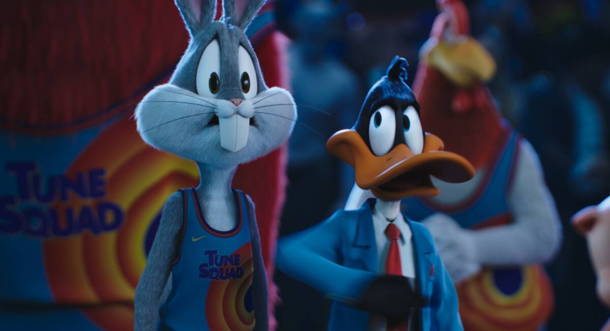 Bugs Bunny, left, and Daffy Duck in Space Jam: A New Legacy. Picture: Warner Bros
