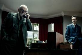 Anthony Hopkins, left, and Matthew Goode in Freud's Last Session. Picture supplied