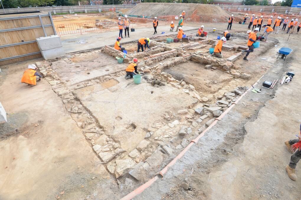 An archeological dig at the site has unearthed tens of thousands of historic items. Picture: DARREN HOWE