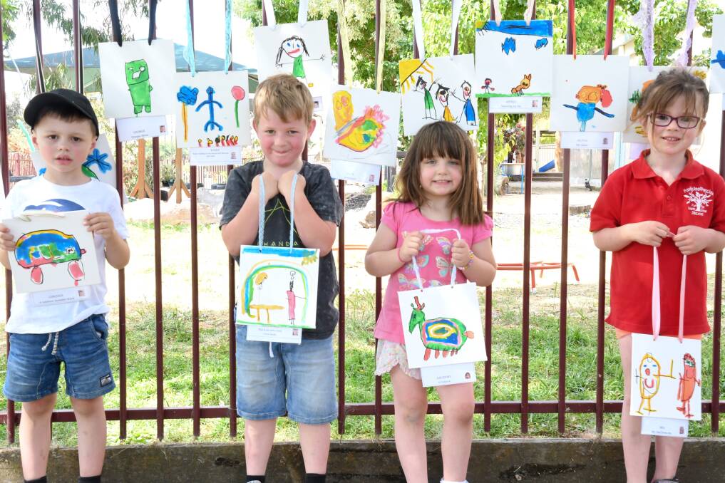 ART ATTACK: Havilah Road Preschool children showed off their best work on Tuesday. Picture: NONI HYETT