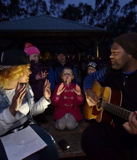 HONOUR: Malachi Rees and his cousin Solonaima Petelo sing a song that Malachi wrote for the occasion, 'Zayden's Song'. Picture: JODIE WIEGARD